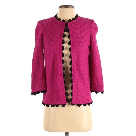 St. John Collection Sweaters - St. John Collection pink & black knit cardigan